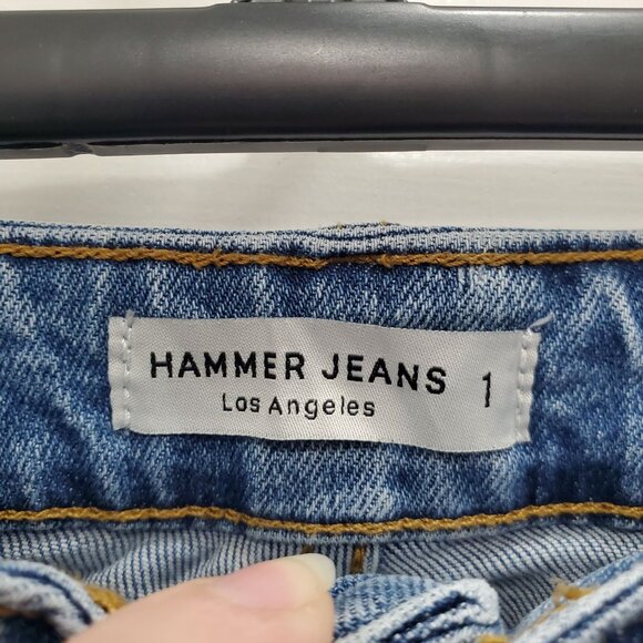 Hammer Jeans Junior's Medium Wash Super Distressed High Waist Ripped Skinny Sz 1 - Picture 5 of 7